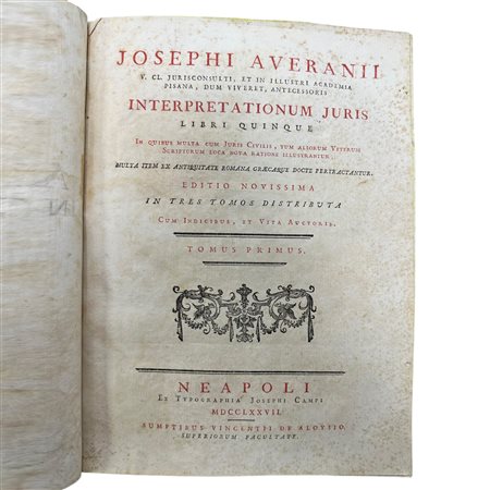 Josephi Averanii, Interpretationum Juris, Libri Quinque. Tomo primo, 1777