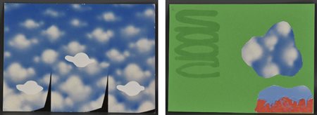 Antonio Carena LOTTO DI DUE COLLAGE, 2004 composto da: -collage su cartolina...