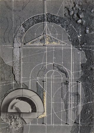 Walter Valentini APPLICAZIONE, 1990 collage su cartolina, cm 15x10 sul retro:...