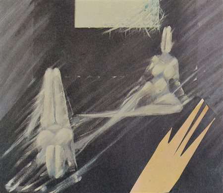 Cesare Peverelli COMPOSIZIONE applicazione su cartoncino, cm 8,5x10,5 sul...