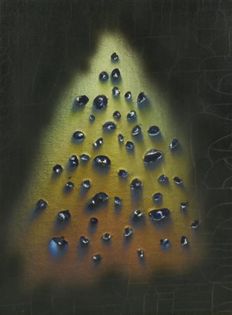 Mauro Malmignati ZAFFIRI BLUE, 1970 tecnica mista su cartone telato, cm 24x18...