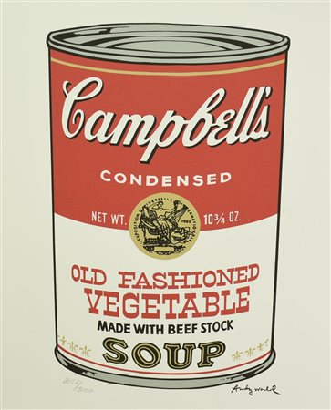 D'apres Andy Warhol CAMPBELL OLD FASHIONED VEGETABLE SOUP fotolitografia su...