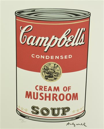 D'apres Andy Warhol CAMPBELL CREAM OF MUSHROOM SOUP fotolitografia su carta,...