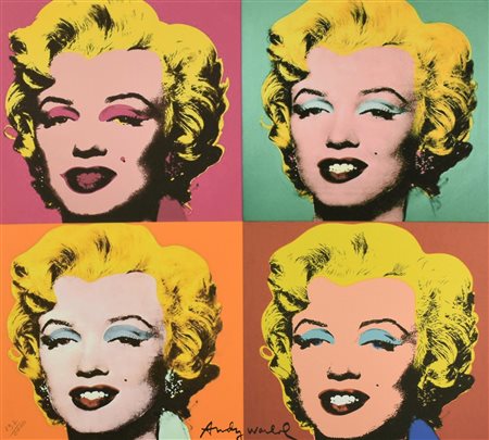 D'apres Andy Warhol FOUR MARILYN MONROE foto-litografia su cartoncino, cm...
