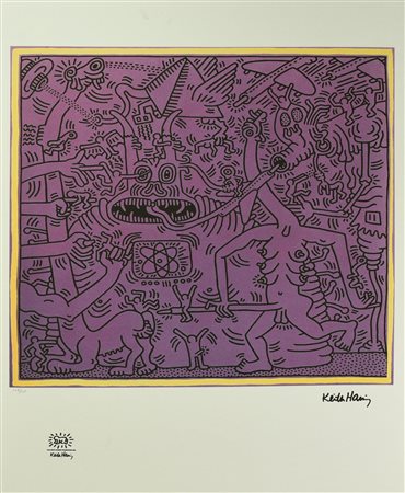 D'apres Keith Haring UNTITLED foto-litografia, cm 70x50; es. 108/150 firma in...