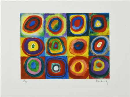 Da Vasilij Kandinskij COLOR STUDY. SQUARES WITH CONCENTRIC CIRCLES eliografia...