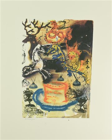 Da Salvador Dali' SENZA TITOLO foto-litografia su carta, cm 60x47; es....