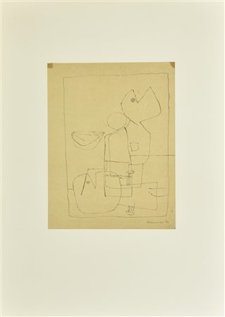 D'apres Corneille DISEGNO litografia su carta, cm 52x37 firma e data in...