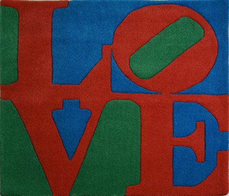 Robert Indiana LOVE RUG, 2007 tappeto, cm 74x74, es. 5.563/10.000 sul retro:...