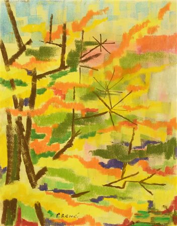 Paul Rene' PAESAGGIO pastello grasso su carta, cm 48x36 firma