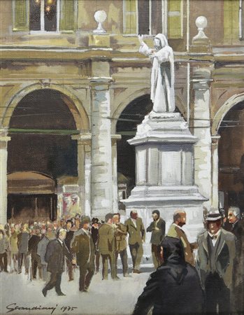 Umberto Scandiani I ZANIN DAL LUNI, 1975 olio su tela, cm 38x30 firma e data...