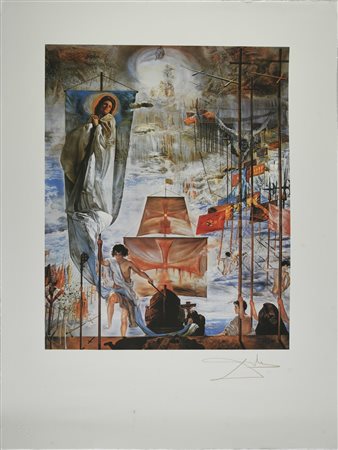 Da Salvador Dali' LA SCOPERTA DELL'AMERICA DI CRISTOFORO COLOMBO stampa...