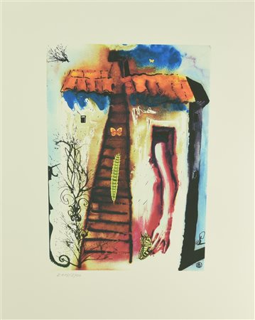 Da Salvador Dali' SENZA TITOLO foto-litografia su carta, cm 60x47; es....