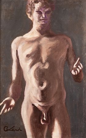 Carlo Levi (Torino 1902-Roma 1975) Nudo in piedi 1946-47 Olio su tela cm...