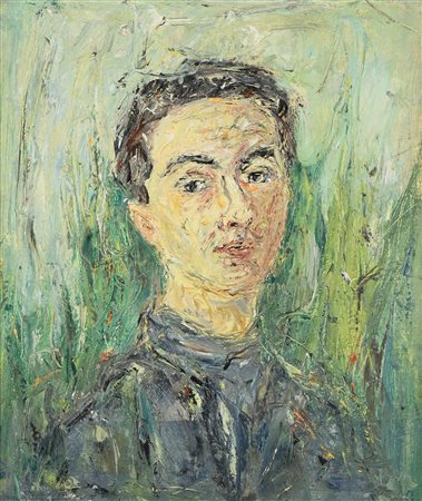 Giovanni Stradone (Nola 1911-Roma 1981) Autoritratto 1941 Olio su tavola cm...