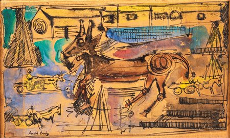 Raoul Dufy (Le Havre 1877-Forcalquier 1953) Senza titolo China e acquarello...