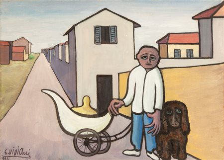 Giuseppe Viviani (San Giuliano Terme, 1898-Pisa 1965) Gelataio con cane 1962...
