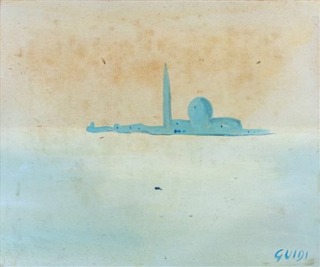 Virgilio Guidi (Roma 1891-Venezia 1984) Isola di San Giorgio Venezia Olio su...