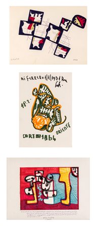 Sebastiano Carta (Prioro Gargallo 1913-Roma 1973) Lotto di 3 opere su carta...