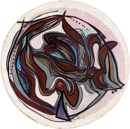 Wladimiro Tulli (Macerata 1922-Macerata 2003) Senza titolo Tempera su cartone...