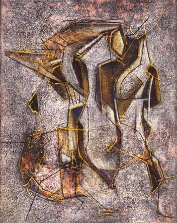 Salvatore Provino (Bagheria 1943-0) Suoni Olio su tela di lino cm 50x40 - in...