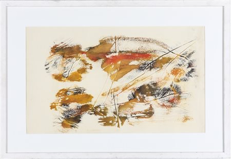 Ausonio Tanda (Sorso 1926-Roma 1988) Senza titolo 1963 Olio su carta cm 36x60...