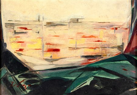 Enrico De Tomi (Venezia 1912-Roma 1983) Senza titolo Olio su tela cm 25x35 -...