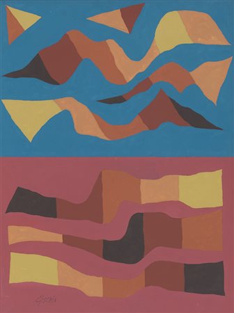 LEON GISCHIA Bax Landes 08/06/1903 - Venezia 1991 Fondo lilla e blù 12 P.,...