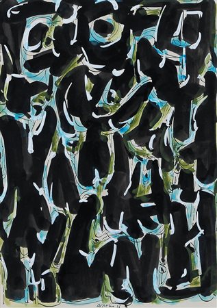 PIERO DORAZIO Roma 28/06/1927 - Todi 17/05/2005 Senza titolo, 1956 acquerello...