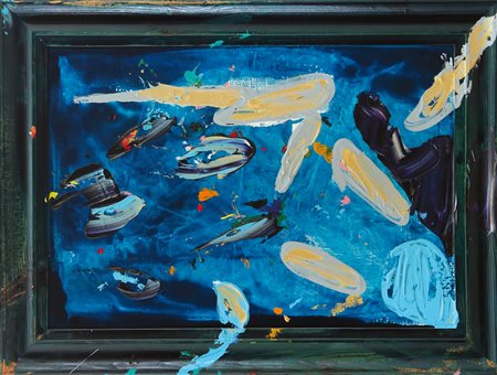 MARIO SCHIFANO Homs (Libia) 1934 - Roma 26/01/1998 Acquatico, 1996 smalti su...