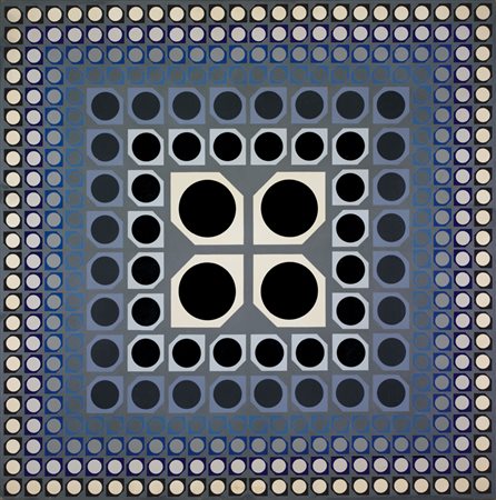 VICTOR VASARELY Pecs 1908 - Parigi 15/03/1997 Guimen, 1987 acrilici su tela...