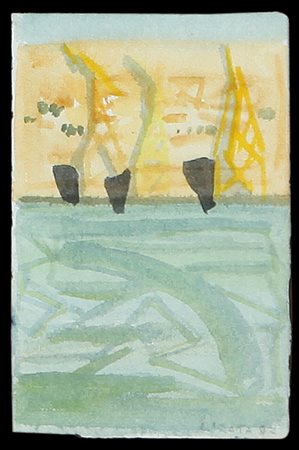 RICCARDO LICATA Torino 20/12/1929 Senza titolo, 1984 acquarello su carta cm....