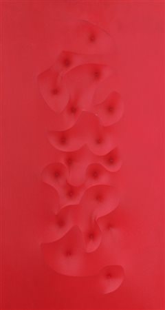 GIUSEPPE AMADIO Todi 19/05/1944 AEZO tela estroflessa rossa cm. 60x32, firma...