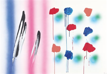 ENNIO FINZI Venezia 1931 Senza titolo, 1987 tecnica mista su carta intelata...