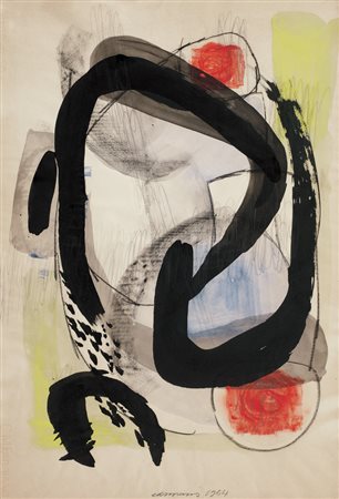 ARTURO CARMASSI Lucca 02/07/1925 Senza titolo, 1954 tecnica mista su carta...