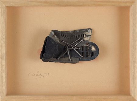 GUNTHER UECKER Wendorf 13/03/1930 Wustenfunde, 1989 tecnica mista e...