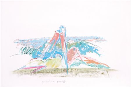 ATTILIO FORGIOLI Salo' (Bs) 17/03/1933 Paesaggio pastelli su carta cm. 37x56,...