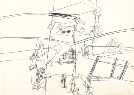 VALERIO ADAMI Bologna 17/03/1935 Senza titolo matita su carta cm. 47x67,...