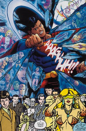 GUDMUNDUR ERRO Geboren (Islanda) 1932 Icarus, 2008 acrilici su tela cm....