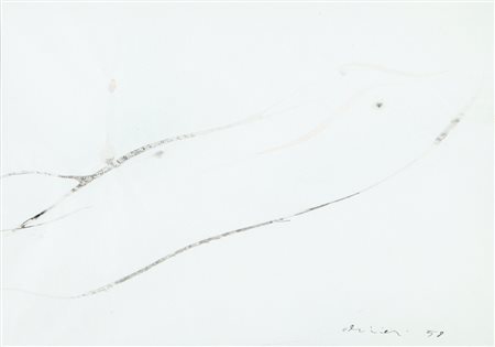 CLAUDIO OLIVIERI Roma 28/11/1934 Senza titolo, 1958 tecnica mista su carta...