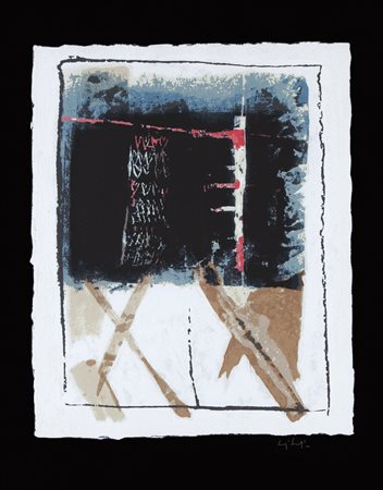 GIORGIO CELIBERTI Udine 19/11/1929 Partenza all'alba, 1996 tecnica mista su...