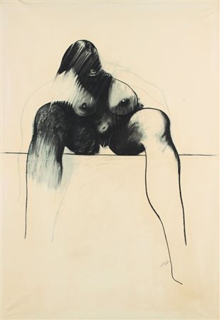 GIANNI DOVA Roma 08/01/1925 - Pisa 1991 Nudo, 1971 carboncino su carta...