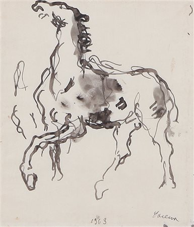 FELICE CARENA Cumiana (To) 13/08/1879 - Venezia 10/06/1966 Cavallo, 1963...