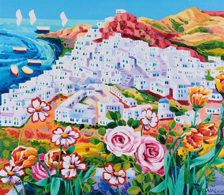 ATHOS FACCINCANI Peschiera (Vr) 29/01/1951 Racconto mediterraneo, 2008 olio...