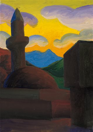 SALVO Leonforte (En) 22/05/1947 Ottomania, 1991 olio su tela cm. 35x25, firma...