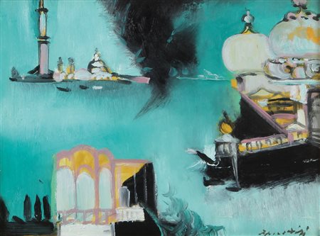 REMO BRINDISI Roma 25/04/1918 - Milano 25/07/1996 Venezia olio su tela cm....