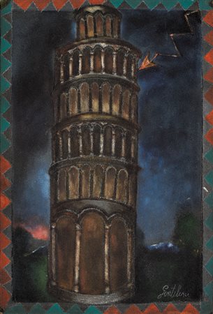 FRANCO GENTILINI Faenza (Ra) 04/08/1909 - Roma 05/04/1981 La Torre, 1974 olio...