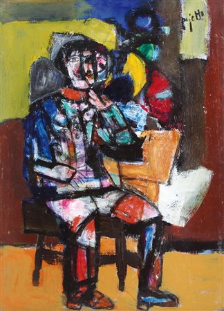 GUIDO PAJETTA Monza (Mi) 08/02/1898 - Milano 15/02/1987 Figura seduta, 1975...