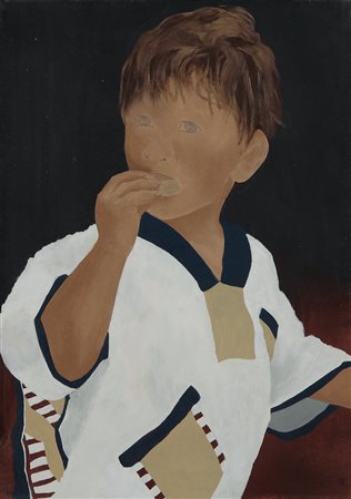 ELISABETTA VIGNATO Padova 1964 Twins, 2002 olio su tela cm. 50x35, firma,...