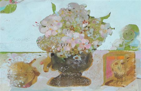 ANTONIO POSSENTI Lucca 11/01/1933 Senza titolo olio su cartone telato cm....